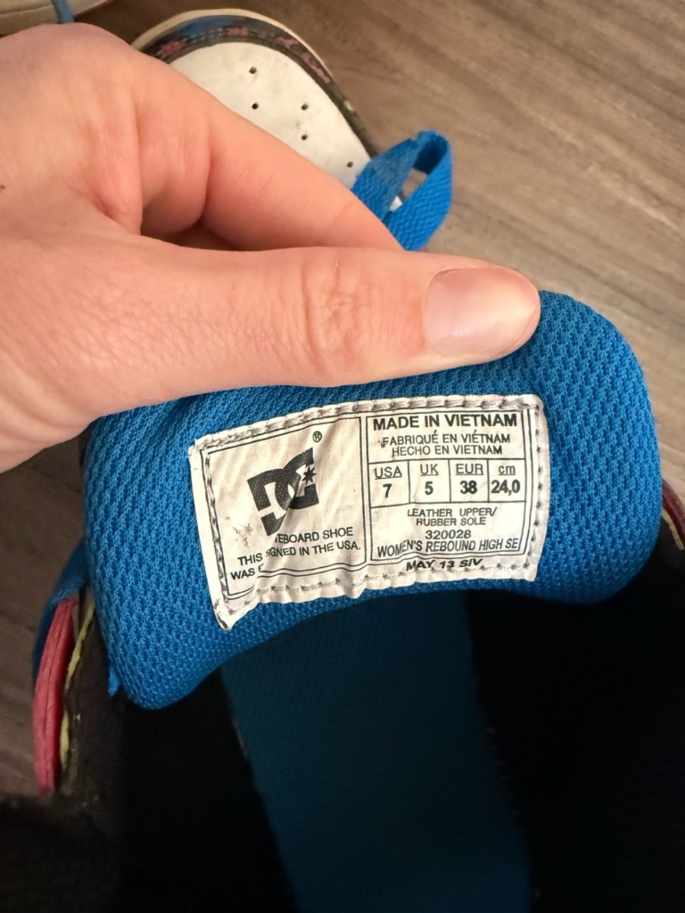 DC Kids High-Top Skate Sneakers in Blue, Pink, Green - Picture 6 of 6